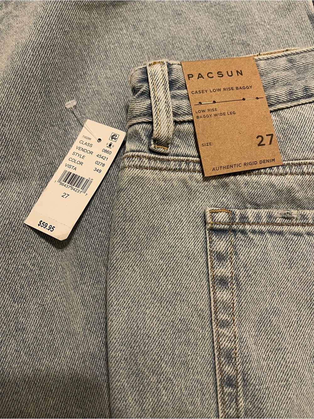 PacSun Light Blue Casey Low Rise Baggy Jeans (Men)